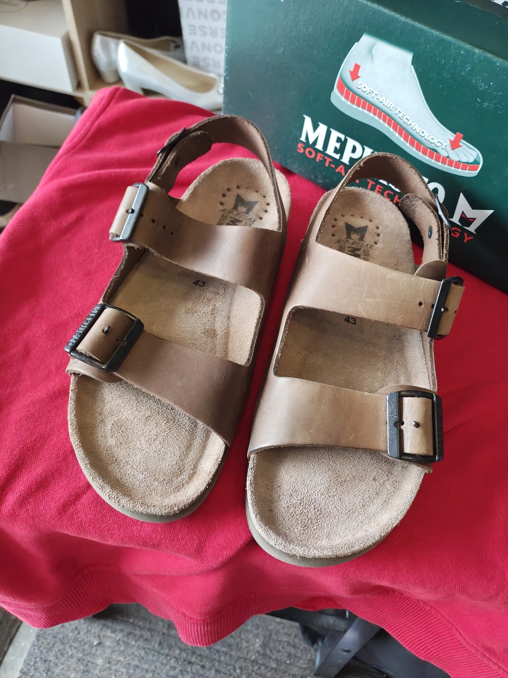 Mephisto Brown Leather Men's Buckle Sandals 9